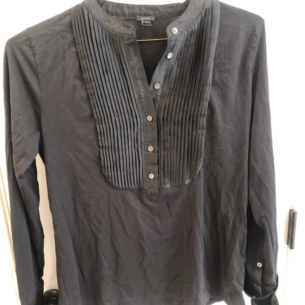 J Crew Tuxedo Long Sleeve TShirt w french cuffs